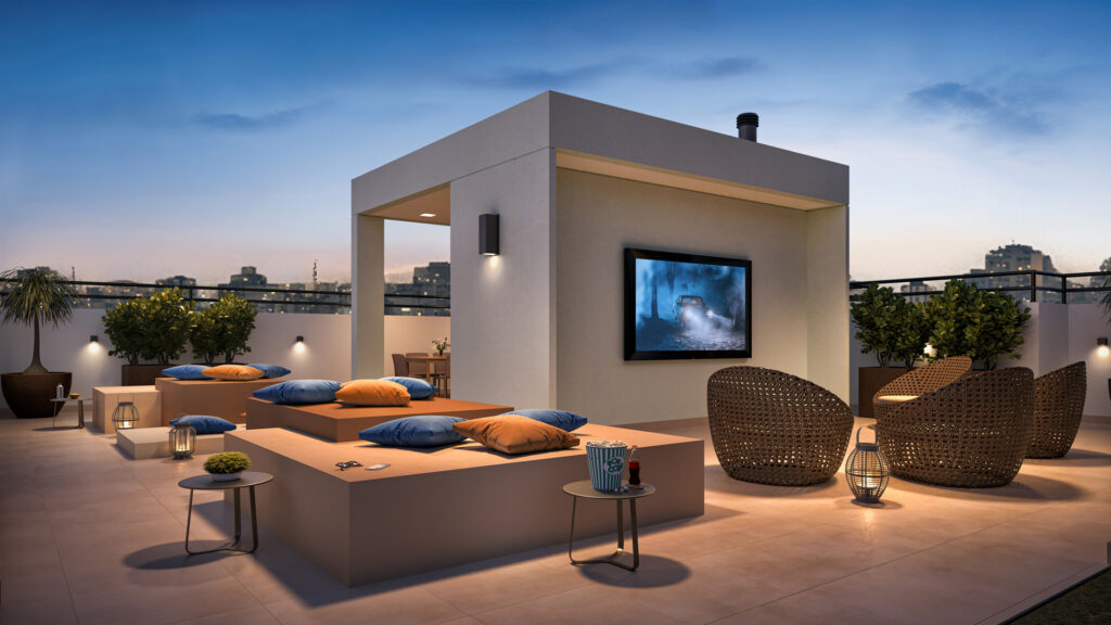 Perspectiva ilustrada do Cinema ao Ar Livre