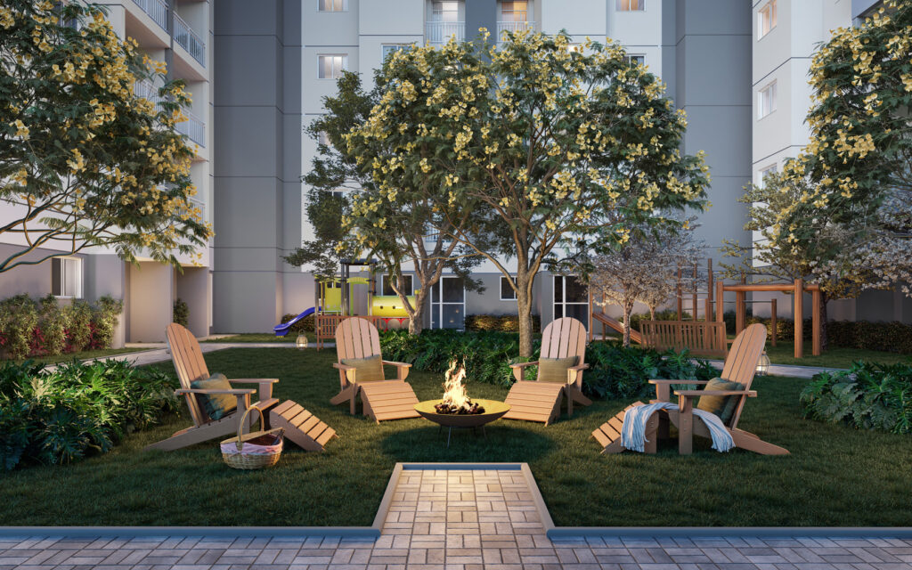 Perspectiva ilustrada do Espaço Fogo