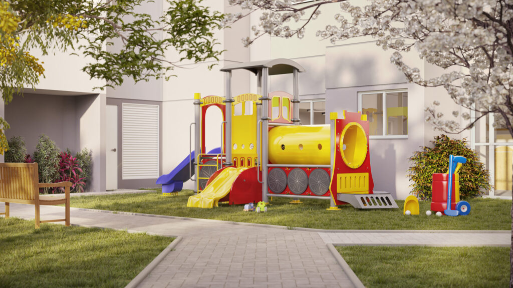 Perspectiva ilustrada do Playground