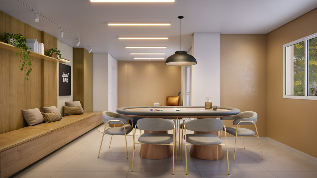 Perspectiva ilustrada do Sports Bar