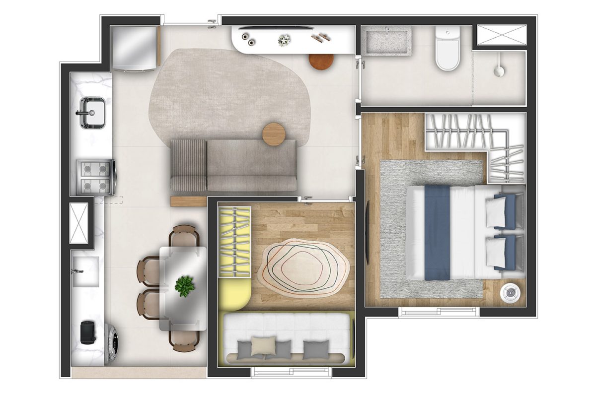 Planta Space - 34m² priv.