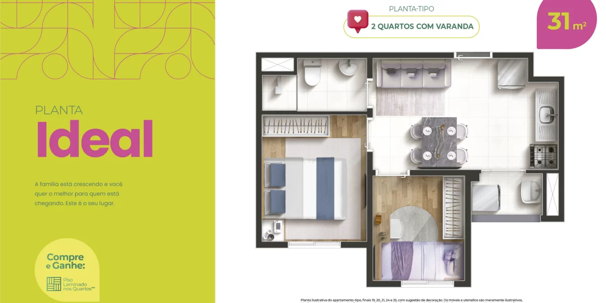 Planta Ideal de 31 m²