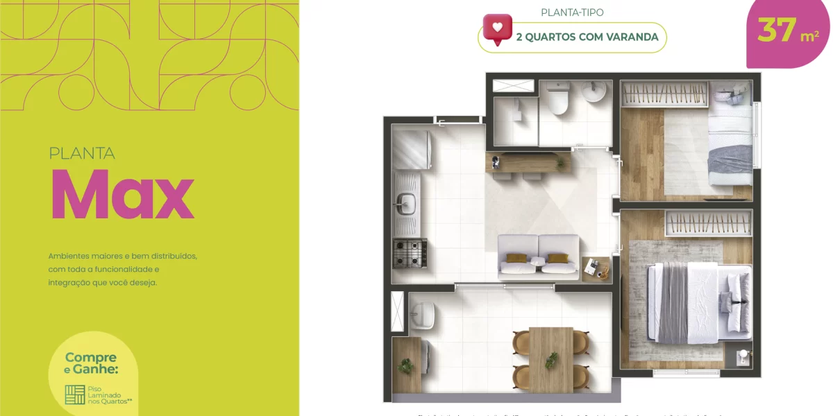 Planta Max de 37 m²