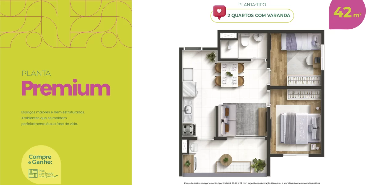 Planta Premium de 42 m²