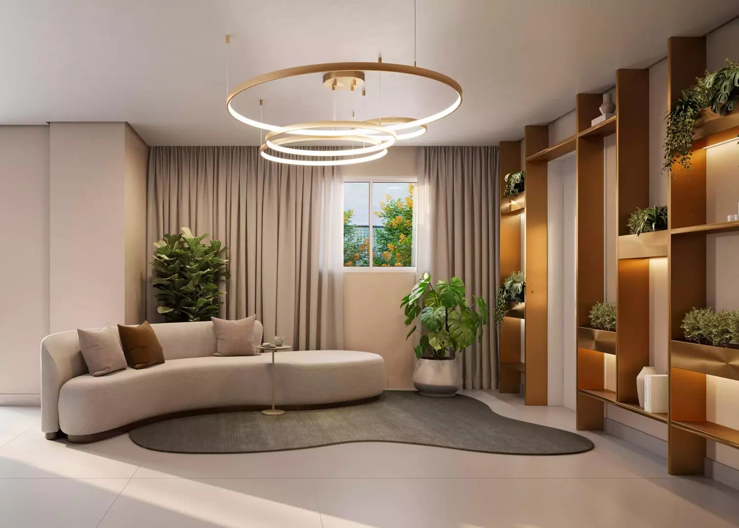 Perspectiva ilustrada do lobby