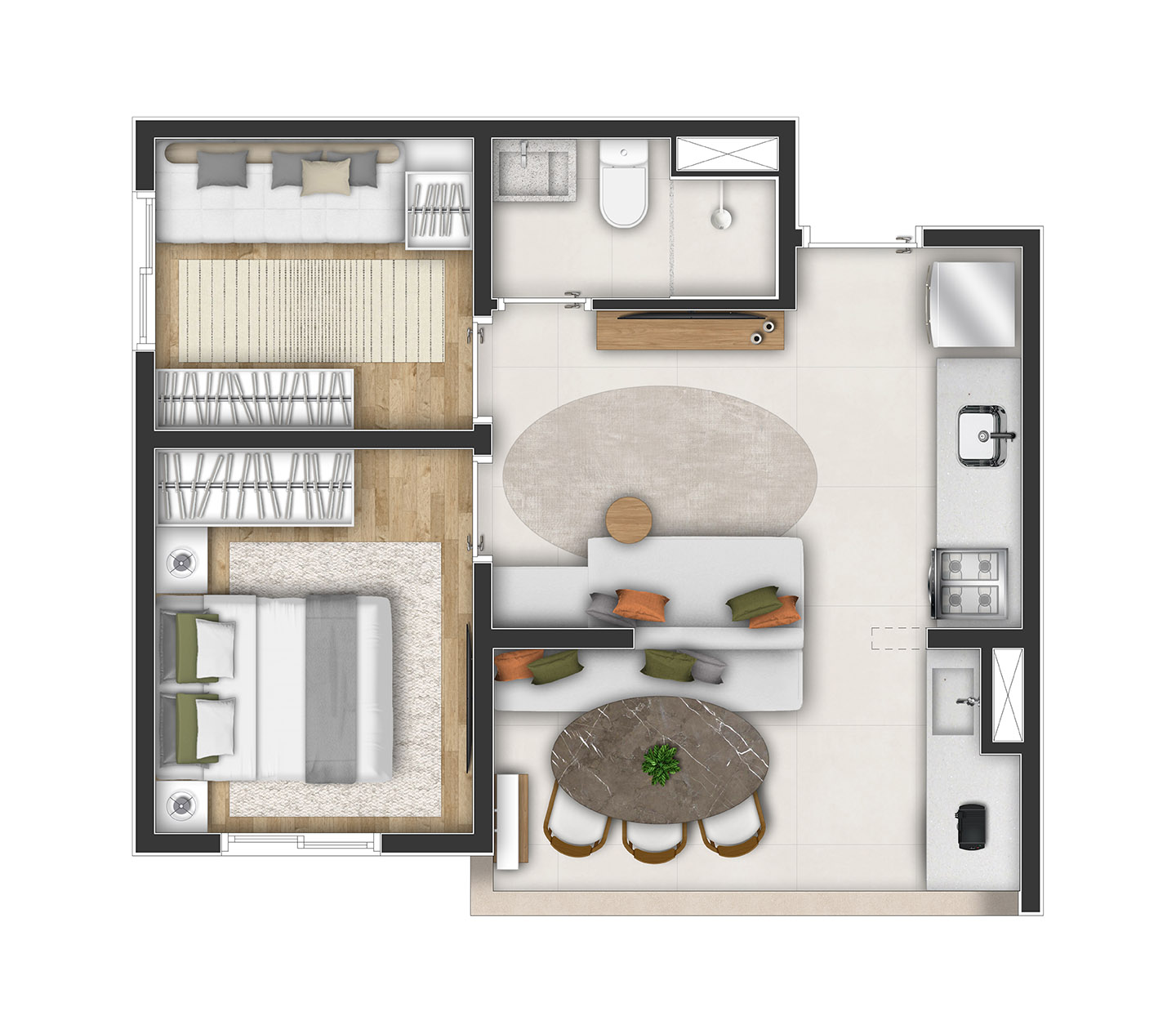 Planta Max (decorado) - 37m² priv.