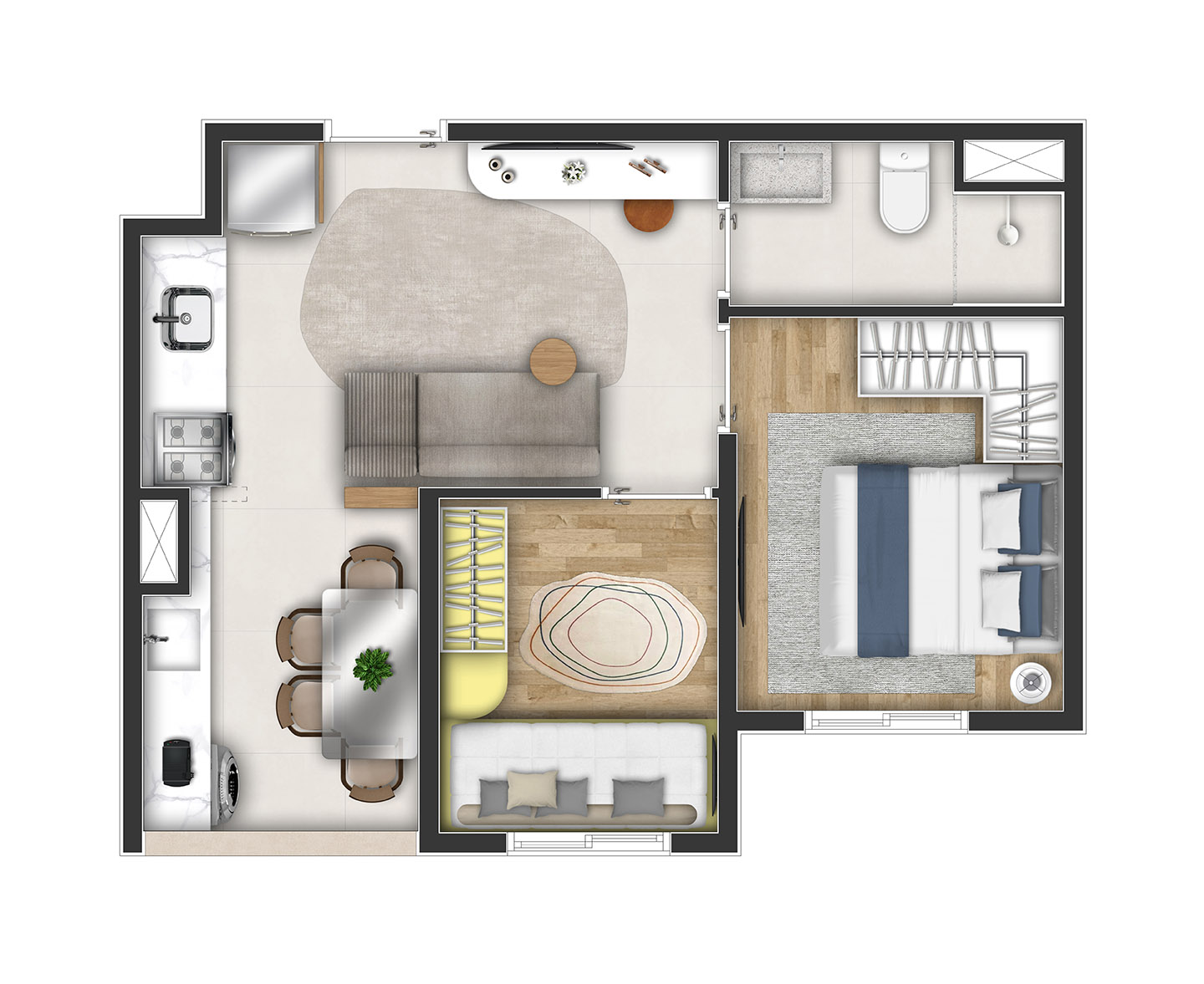 Planta Space - 34m² priv.